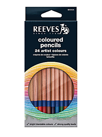 Reeves Color Pencils, Assorted Colors, 24 Pencils Per Set, Pack Of 2 Sets