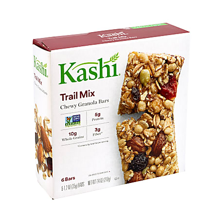 Kashi Trail Mix Chewy Granola Bars, 1.2 Oz, Pack Of 6 Bars, Box Of 3 Packs