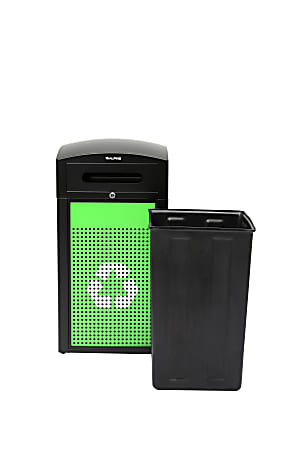 Alpine Industries Steel, Indoor/Outdoor Trash Can, 40 Gallons, Green (471-40-GS-S)