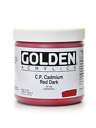 Golden Heavy Body Acrylic Paint, 5 Oz, Cadmium Red Dark (CP)