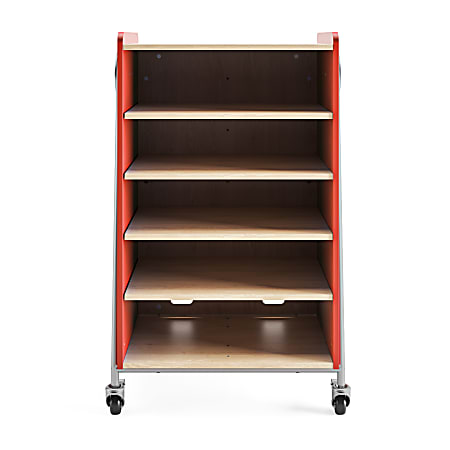 Safco® Whiffle Double-Column 4-Shelf Rolling Storage Cart,