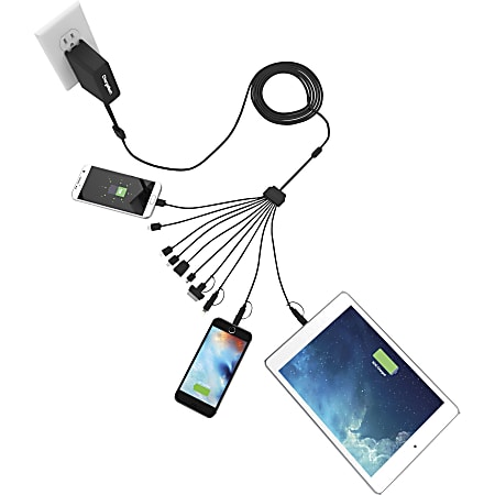 ChargeTech Universal Phone Charger Squid Black CRGCT300058 Office Depot