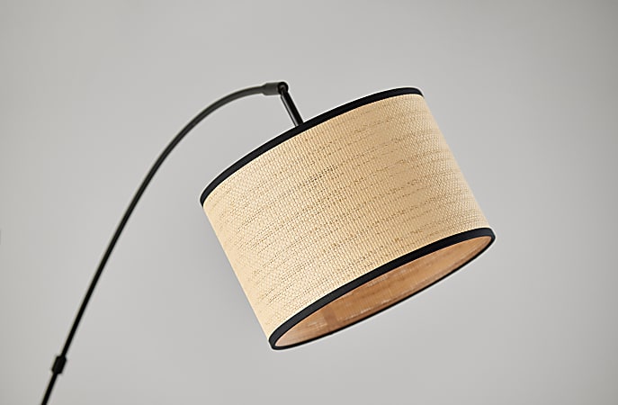 Adesso Bowery 3 Arm Arc Lamp 82 H Natural ShadeAntique Brass Base Office Depot