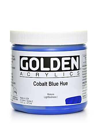 Golden Heavy Body Acrylic Paint, 16 Oz, Cobalt Blue Hue