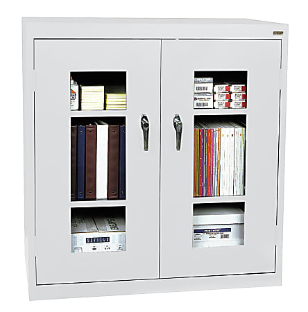 Sandusky® Clearview Storage Cabinet, 42"H x 36"W x 18"D, Dove Gray