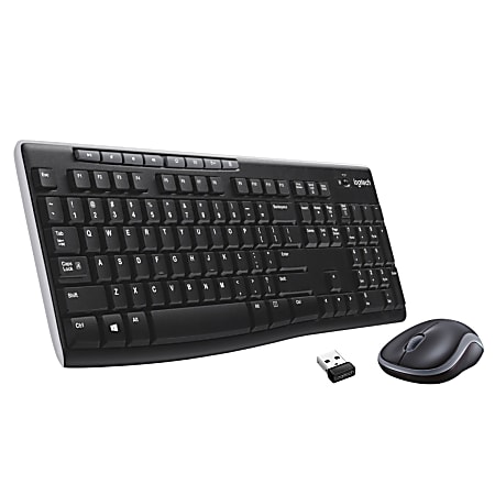 Logitech® MK270 Wireless Straight Full-Size Keyboard & Mouse, Black