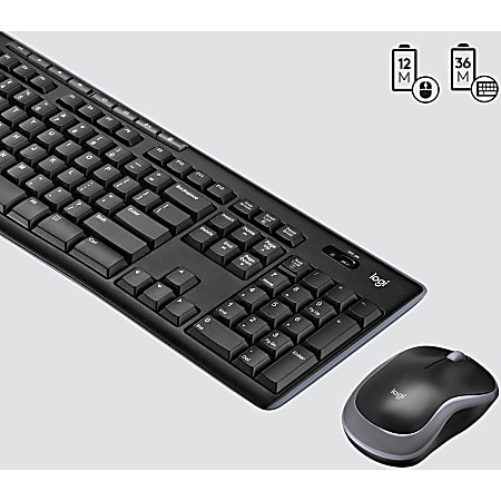 Logitech MK710 Wireless Straight Full Size Keyboard Right Handed Optical  Mouse Black - Office Depot