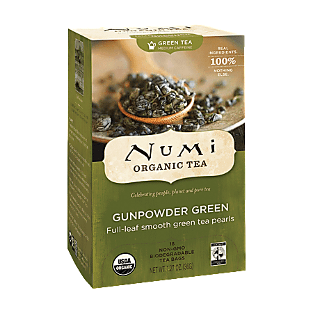 Numi® Organic Gunpowder Green Tea, Box Of 18