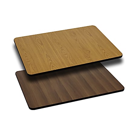 Flash Furniture Rectangular Table Top With Reversible Laminate Top, 30" x 42", Natural/Walnut