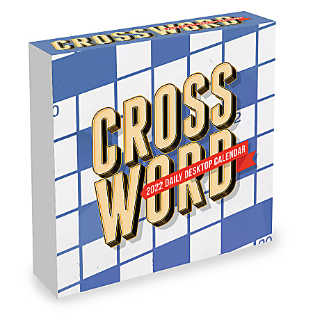TF Publishing Arts & Entertainment Daily Desk Calendar, 5-1/4" x 5-1/4", Crossword, January To December 2022