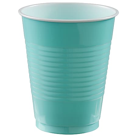 Amscan Plastic Cups, 18 Oz, Robin's Egg Blue, Set Of 150 Cups