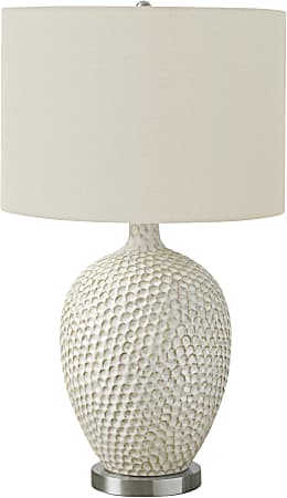 Monarch Specialties Zelma Table Lamp, 28”H, Ivory/Cream