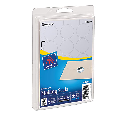 Avery Print Or Write Permanent Mailing Seals Silver Pack Of 480 ...