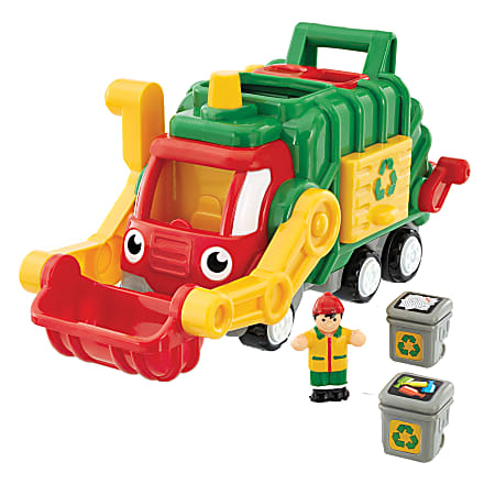 Pentel Wow Toys Flip 'n' Tip Fred, Garbage Truck, Green