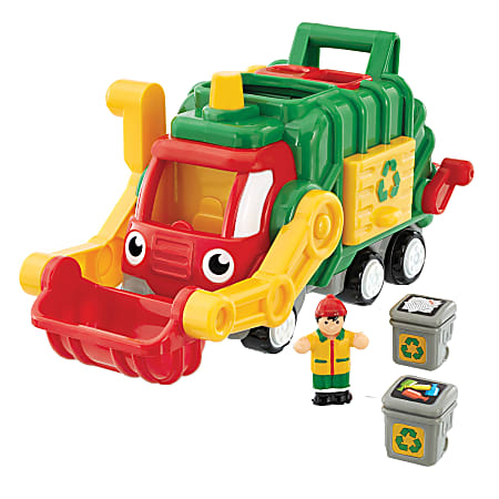 Wow Toys Flip 'n' Tip Fred, Garbage Truck, Green