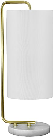 Monarch Specialties Avi Table Lamp, 20"H, White Base/Ivory Shade