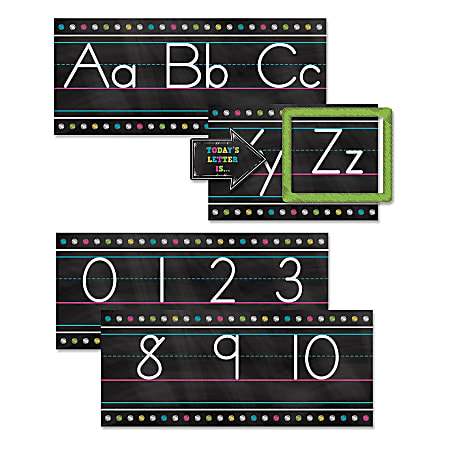 Teacher Created Resources Chalkboard Brights Alphabet Line Bulletin Board Set, Multicolor, Pre-K - Grade 8
