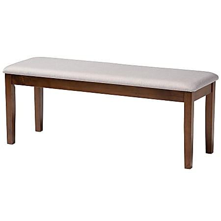 Baxton Studio Teresa Dining Bench, Walnut Brown/Gray