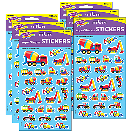 Trend superShapes Stickers, Construction Vehicles, 200 Stickers