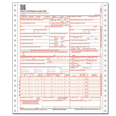 ComplyRight™ CMS-1500 Health Insurance Claim Form (02/12), 1-Part