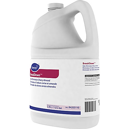 Diversey BreakDown Odor Eliminator - Concentrate - 128 fl oz (4 quart) - Cherry Almond Scent - 4 / Carton - Red Diversey BreakDown Odor Eliminator - Concentrate - 128 fl oz (4 quart) - Cherry Almond Scent - 4 / Carton - Red