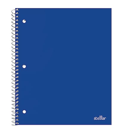 Office Depot® Brand Stellar Poly Notebook, 8-1/2" x 11", 1 Subject, College Ruled, 100 Sheets, Blue