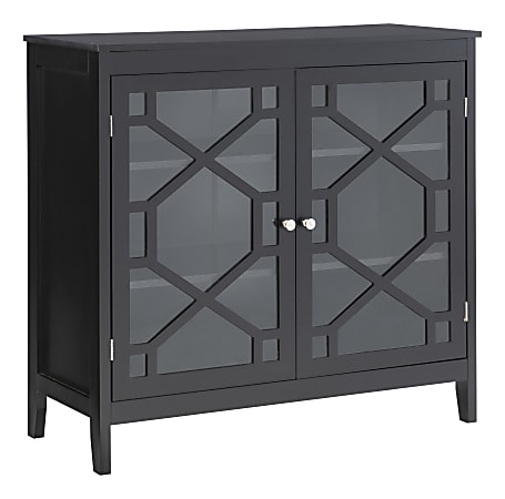 Linon Home Decor Products Winnie 2-Door 38"W Large Cabinet, Black
