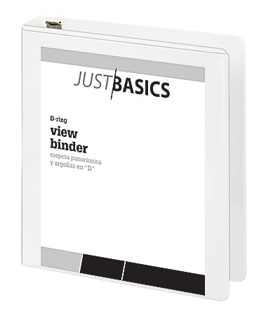 Just Basics Basic View 3 Ring Binder 1 12 D Rings White - Office Depot