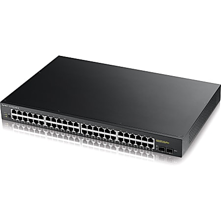 ZyXEL GS1900-48HP L2 Web Managed 48-Port GbE 170W PoE Rackmount Switch with 2 SFP, Total 50-Ports - 48 Ports - Web Managed - 48 x POE - 2 x Expansion Slots - 10/100/1000Base-T, 1000Base-X - Rack-mountable