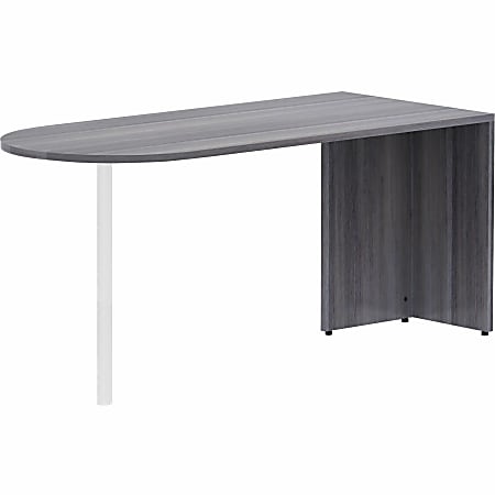 Lorell® Essentials 66&quot;W Desk Peninsula Weathered Charcoal
