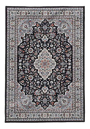 Linon Innova Area Rug, 3-1/2' x 5', Guthrie Black/Cream