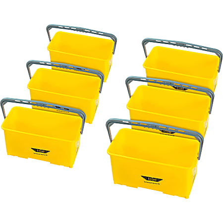 Ettore 6-gallon Super Bucket - 6 gal - Handle, Secure Grip - 10.5" x 21.8" x 11.8" - Yellow - 6 / Carton