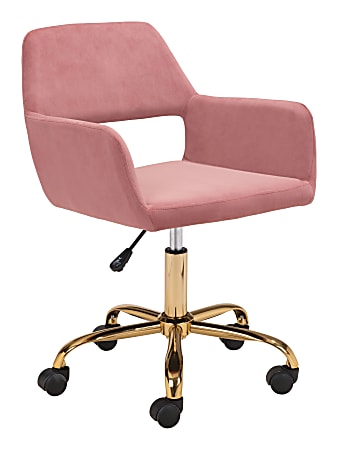 Zuo Modern Athair Fabric Mid Back Office Chair Pink Office Depot