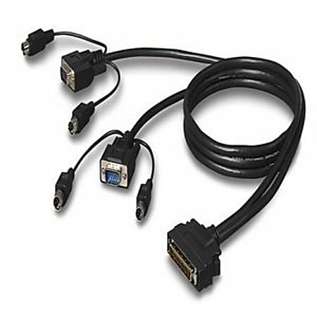Belkin OmniView Dual Port Cable, PS/2 - Keyboard / video / mouse (KVM) cable - PS/2, HD-15 (VGA) (M) to DB-25 (M) - 25 ft - molded - for Belkin Titan LCD Rack Console with PRO3, Widescreen Rack-Mount Console with PRO3