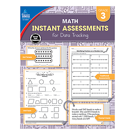 Carson-Dellosa Instant Assessments For Data Tracking Math Resource Book, Grade 3