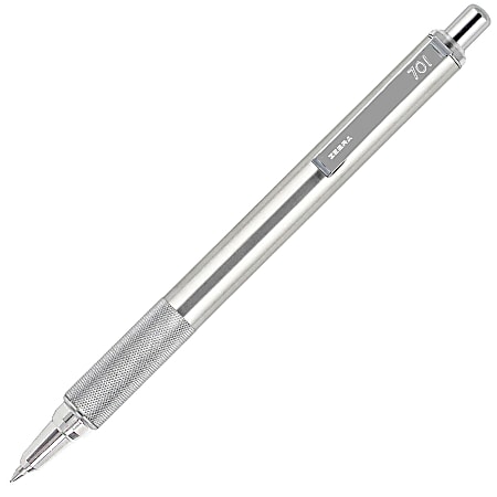 Zebra Pen F 701 Stainless Steel Retractable Ballpoint Pen Fine