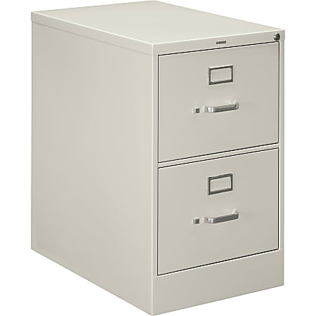 HON® H320 26-1/2"D Vertical 2-Drawer Legal-Size File Cabinet, Metal, Light Gray