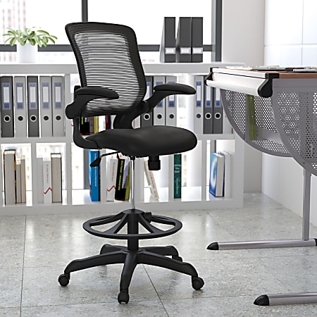 Flash Furniture Mid Back Mesh Ergonomic Drafting Chair with