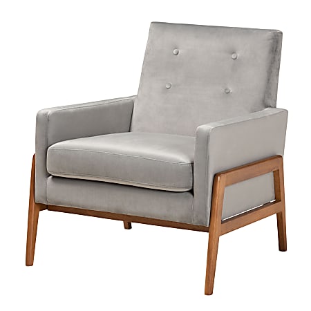 Baxton Studio Perris Lounge Chair, Gray