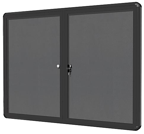 MasterVision® Enclosed Fabric Bulletin Board With Aluminum Frame, 36" x 48", Grey/Graphite
