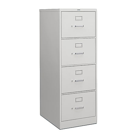 HON® H320 26-1/2"D Vertical 4-Drawer Legal-Size File Cabinet, Metal, Light Gray