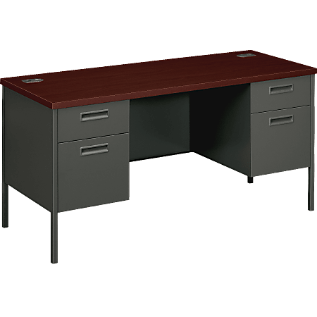 HON® Metro Classic 60"W Computer Desk Credenza, Mahogany, Charcoal