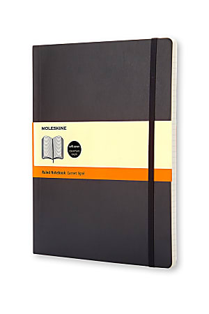 Moleskine Classic Soft Cover Notebook, 7-1/2" x 10", Ruled, 192 Pages, Black