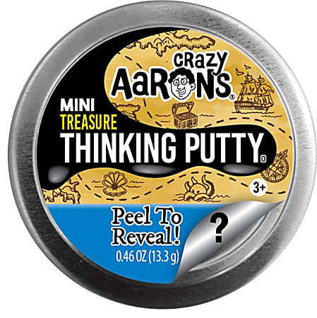 Crazy Aaron's Thinking Putty Treasure Surprise Mini Tin, 3/4”H x 2”W x 2”D