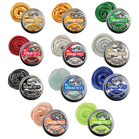 Crazy Aarons Thinking Putty Treasure Surprise Mini Tin 34 H x 2 W x 2 D Office Depot