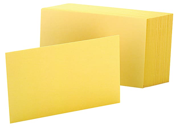 Oxford® Color Index Cards, Unruled, 4 x 6, Canary, Pack Of 100