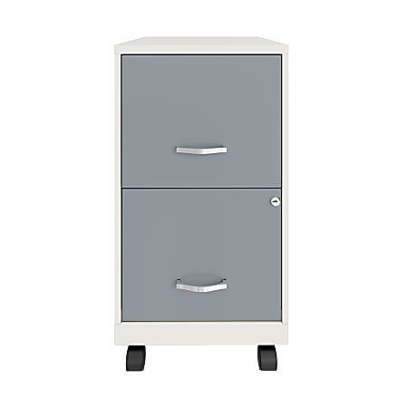 Realspace® SOHO Smart 18"D Vertical 2-Drawer Mobile File Cabinet, White/Platinum