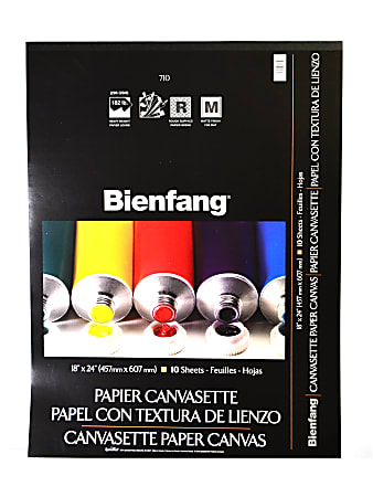 Bienfang Canvasette Paper Canvas, 18" x 24", 10 Sheets Per Pad