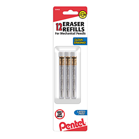 Pentel® Eraser Refills For Mechanical Pencils, White, Pack