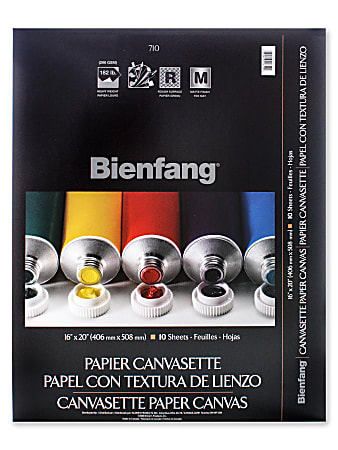 Bienfang Canvasette Paper Canvas, 12" x 16", 10 Sheets Per Pad